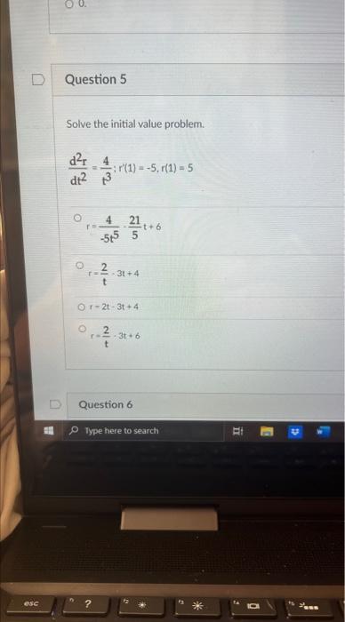 Solved Question 5 Solve the initial value problem. | Chegg.com