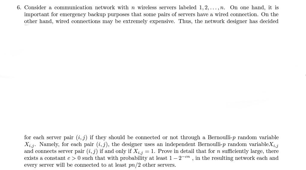 Solved 6. Consider a communication network with n wireless | Chegg.com
