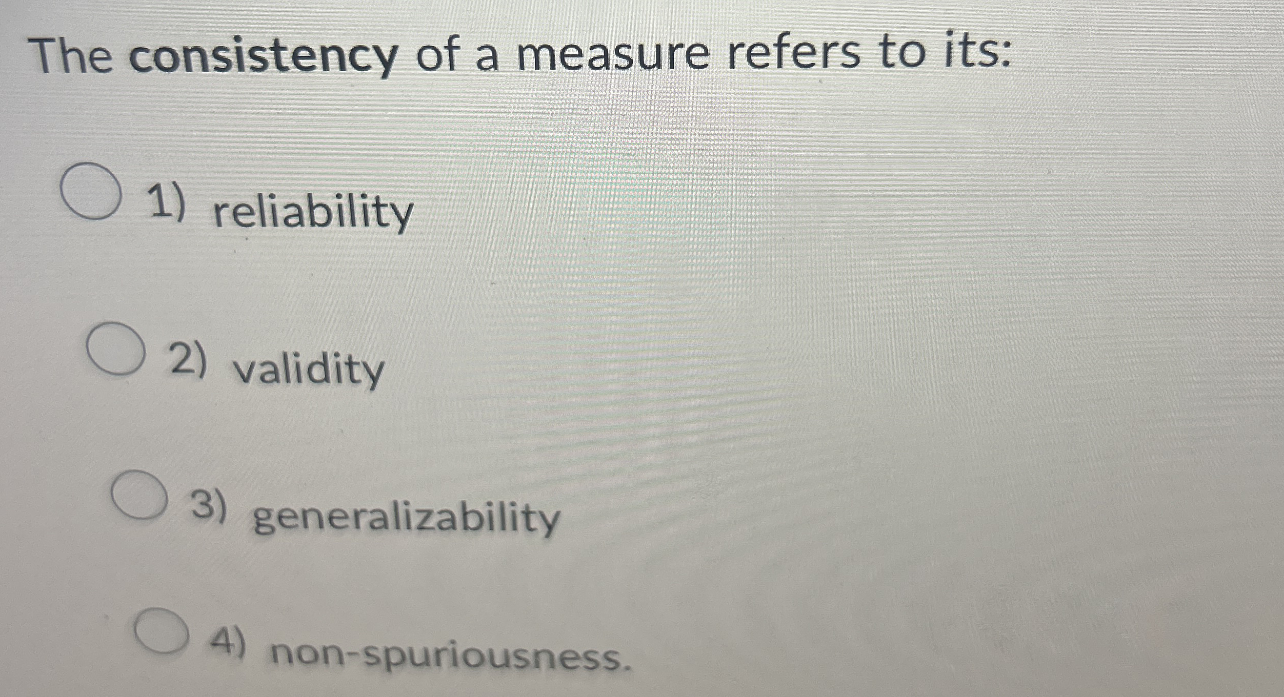 Solved The consistency of a measure refers to | Chegg.com