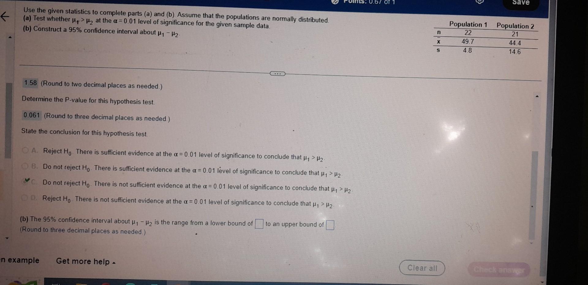 Solved Use The Given Statistics To Complete Parts (a) And | Chegg.com