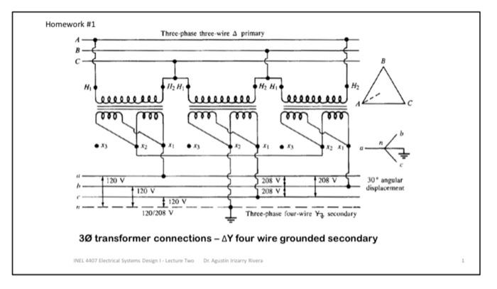 Solved Homework 1 Three Phase Three Wire A Primary H ዙ ዘ H Chegg Com