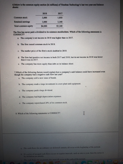 Solved The balance sheet and income statement shown below | Chegg.com