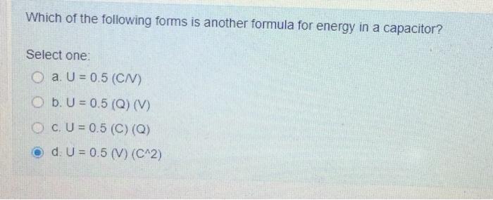 Which Of The Following Forms Is Another Formula For Chegg Com