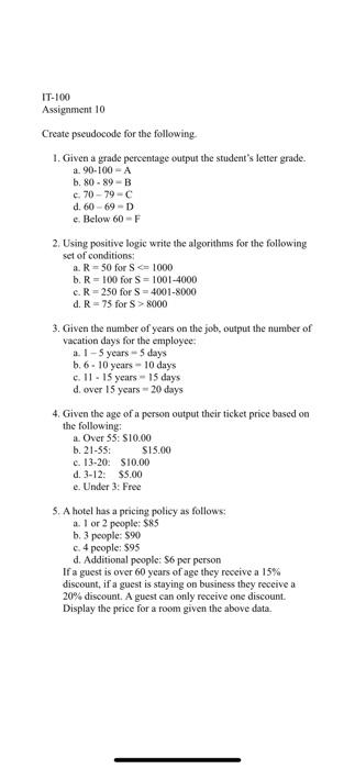 Solved 1. Given a grade percentage output the student's | Chegg.com