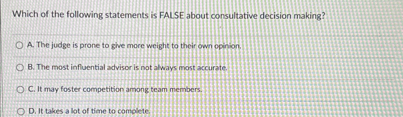 Solved Which of the following statements is FALSE about | Chegg.com