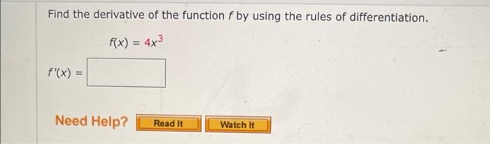 Solved Find the derivative of the function f by using the | Chegg.com
