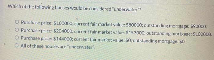 Solved Which Of The Following Houses Would Be Considered Chegg