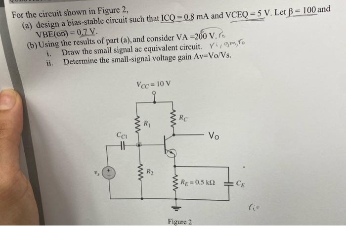 Solved For The Circuit Shown In Figure 2, (a) Design A | Chegg.com