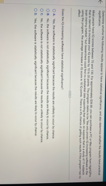 Solved Determine whether the following results appear to | Chegg.com