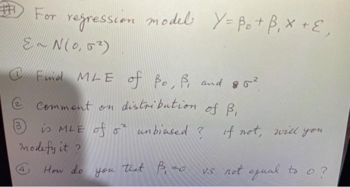 Solved For Regression Model Y Bot 8 X E N 0 52 Chegg Com