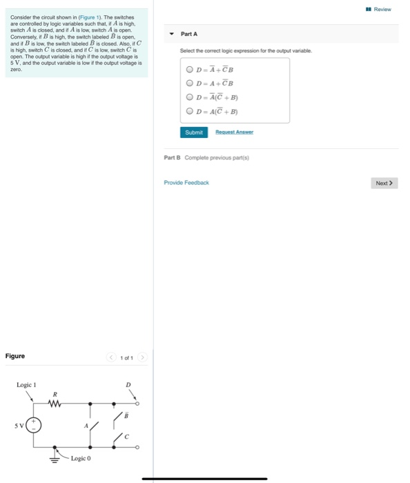 Solved Review Part A Consider the circuit shown in Figure | Chegg.com