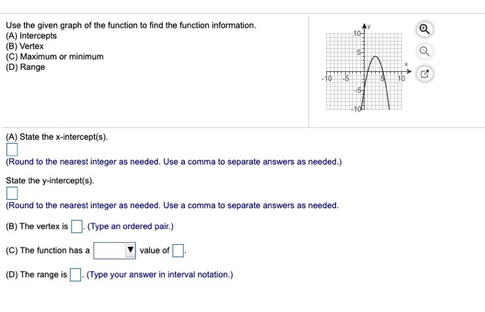 Solved Ау 10- Use the given graph of the function to find | Chegg.com