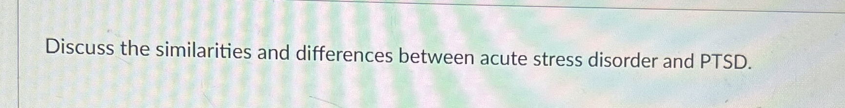 Solved Discuss the similarities and differences between | Chegg.com