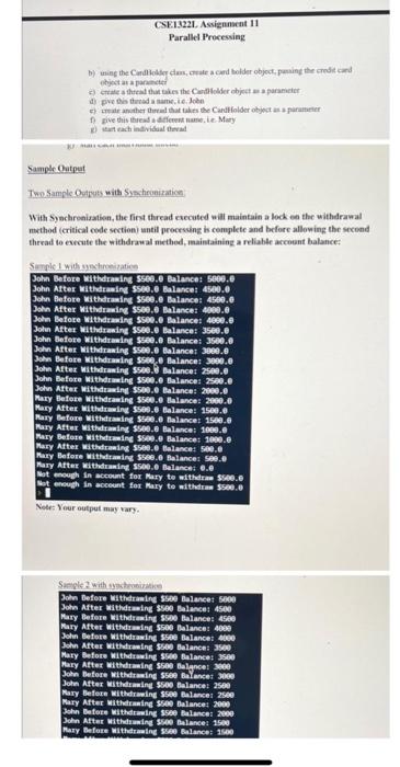 Solved LASSRnment 11 Parallel Processing Overview For this | Chegg.com