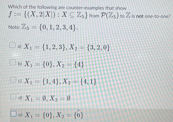 Solved Which of the following are counter-examples that show | Chegg.com