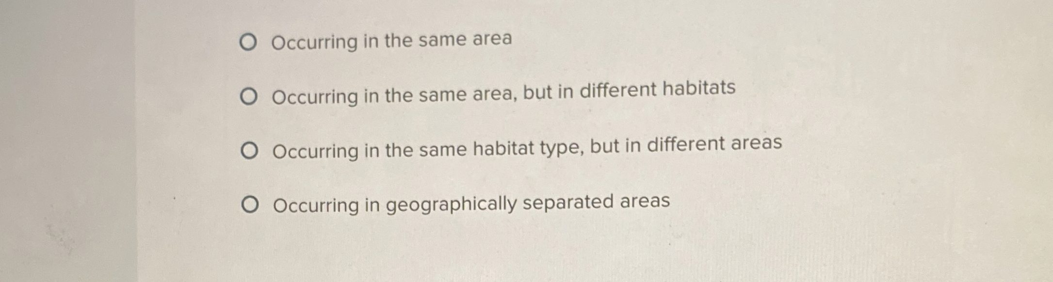 Solved Occurring in the same areaOccurring in the same area, | Chegg.com