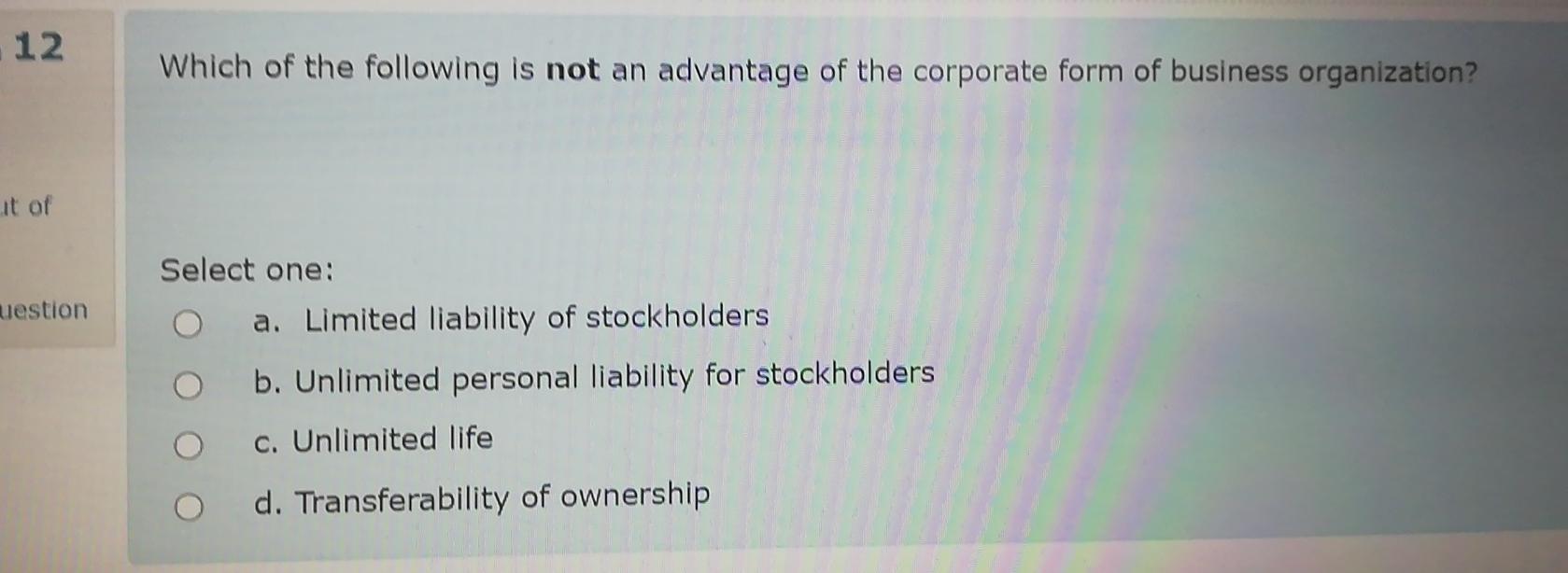 solved-12-which-of-the-following-is-not-an-advantage-of-the-chegg