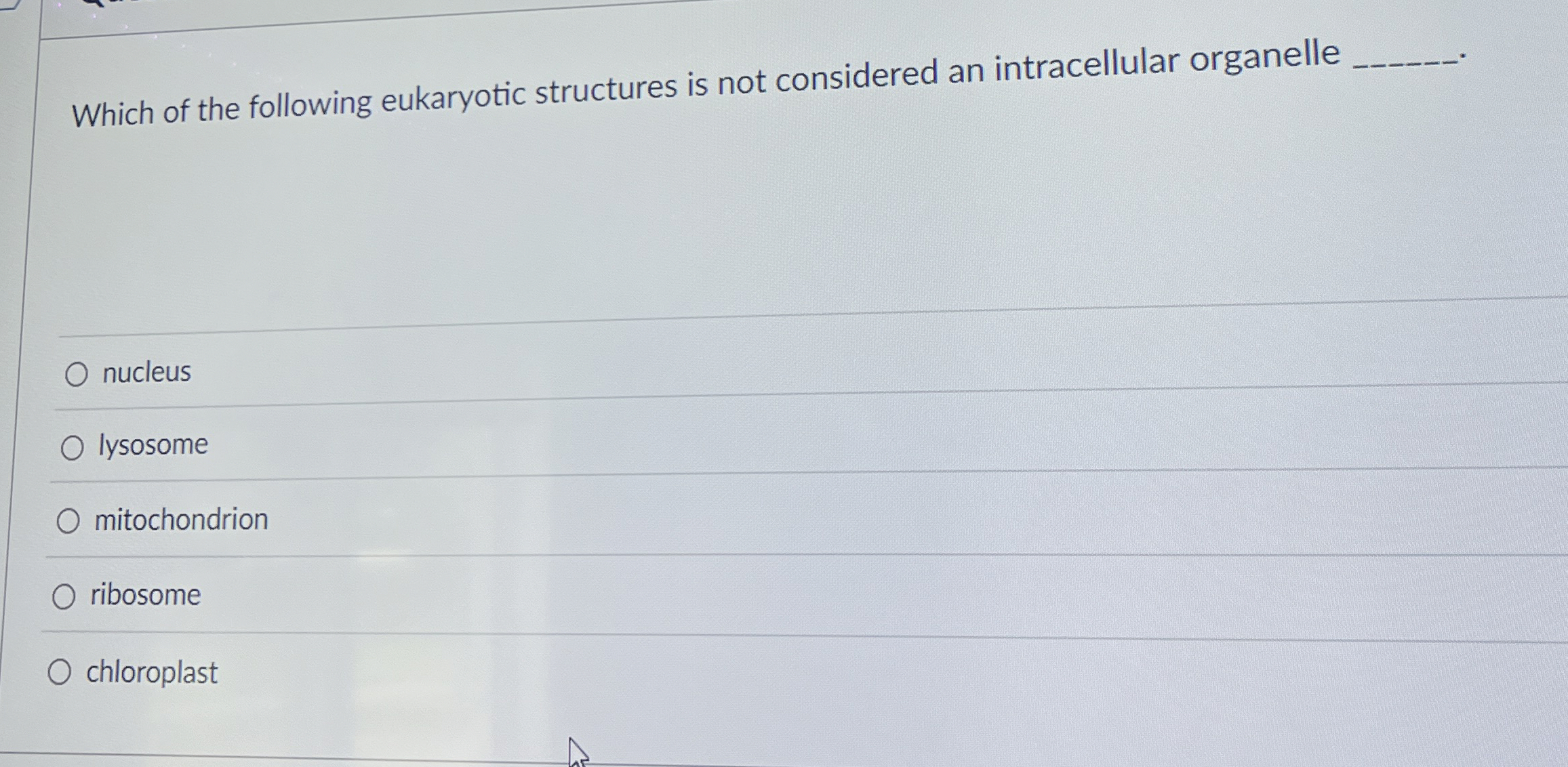 Solved Which of the following eukaryotic structures is not | Chegg.com