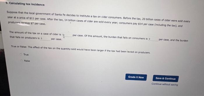 Solved 5. Calculating Tax Incidence Suppose That The Local | Chegg.com