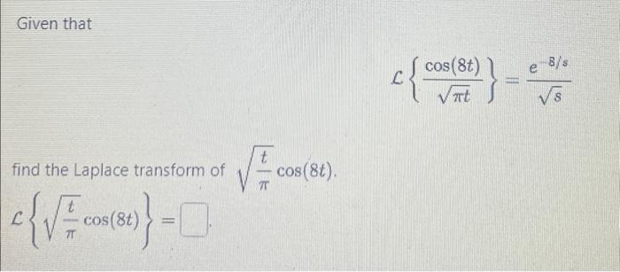 laplace transform of cos t