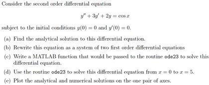 Solved Consider the second order differential equation y'' | Chegg.com