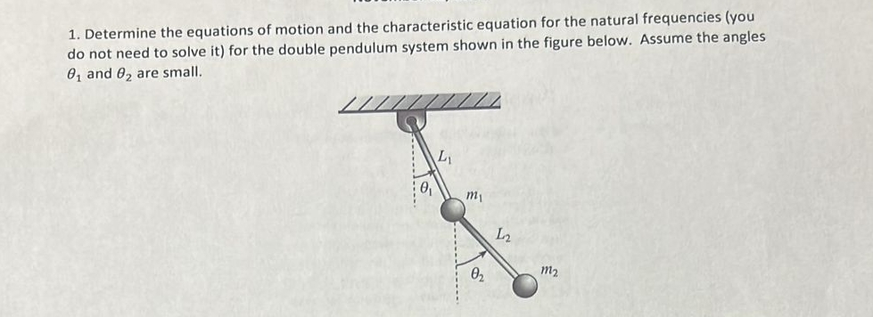 Solved Determine the equations of motion and the | Chegg.com