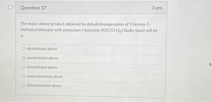 Solved The Major Alkene Product Obtained By | Chegg.com