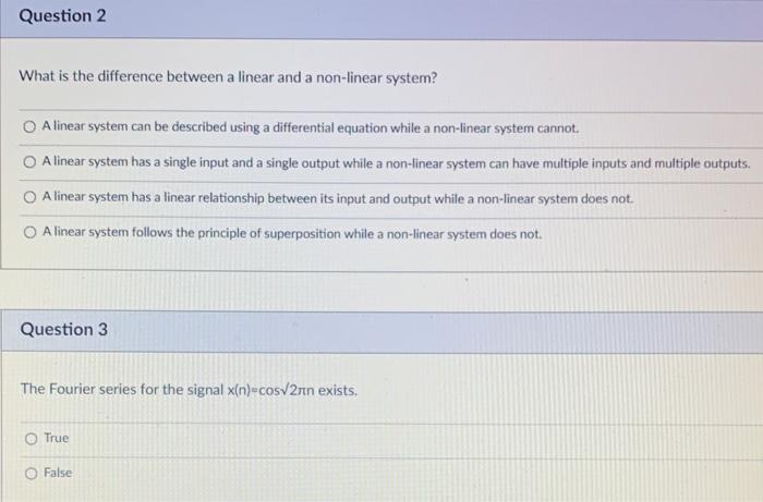 Solved What is the difference between a linear and a | Chegg.com