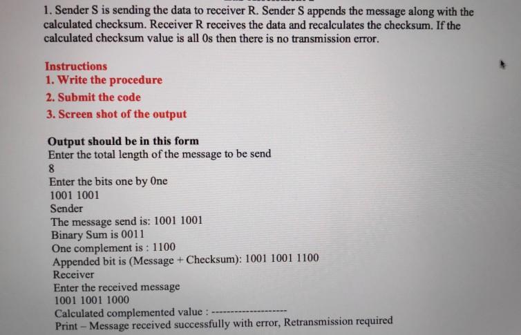 please write the procedure, code and the | Chegg.com