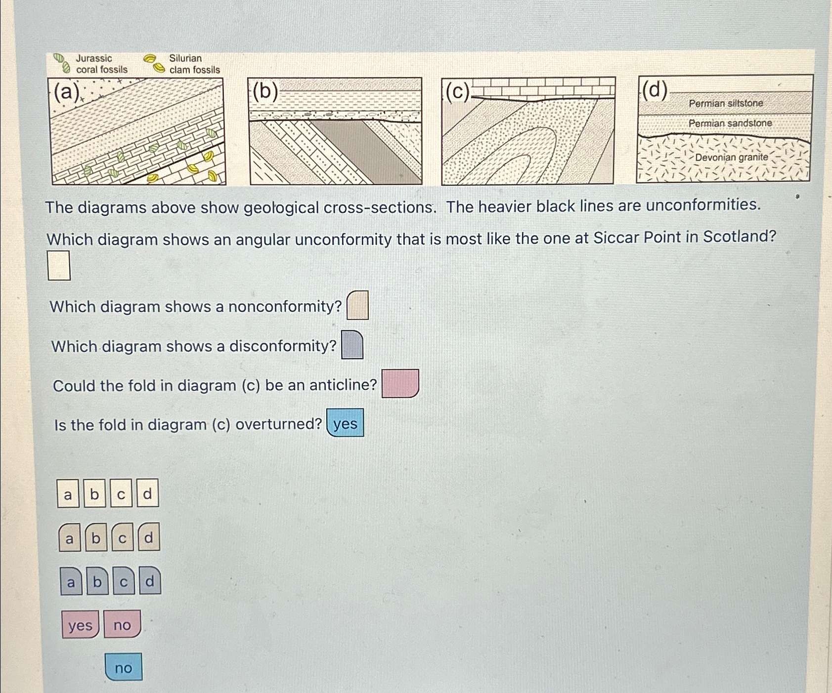 Solved The diagrams above show geological cross-sections. | Chegg.com