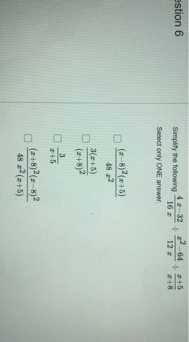 Solved Estion 6 43 32 Simplify The Following 22 64 12 2 16 Chegg Com