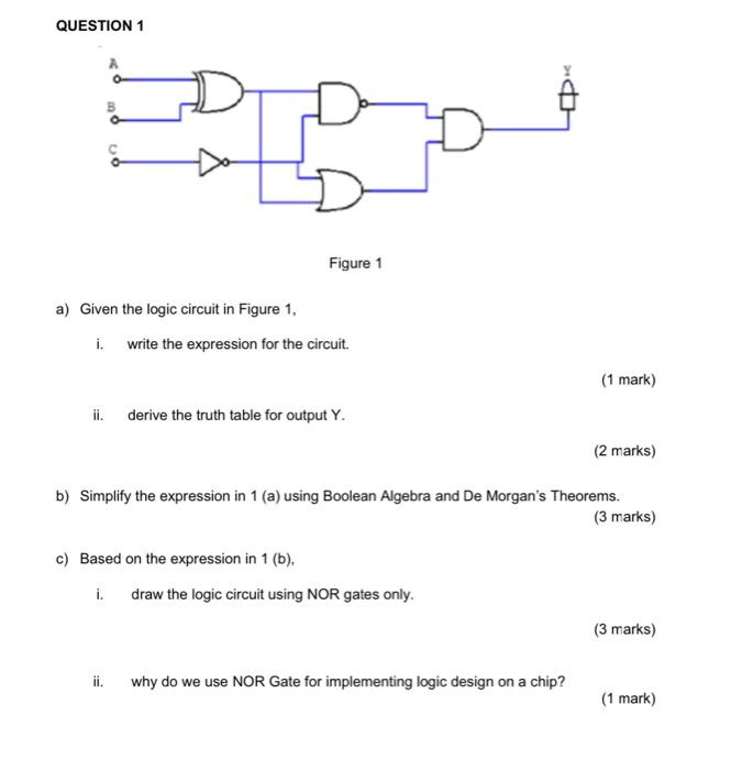 Solved QUESTION 1 Figure 1 a) Given the logic circuit in | Chegg.com