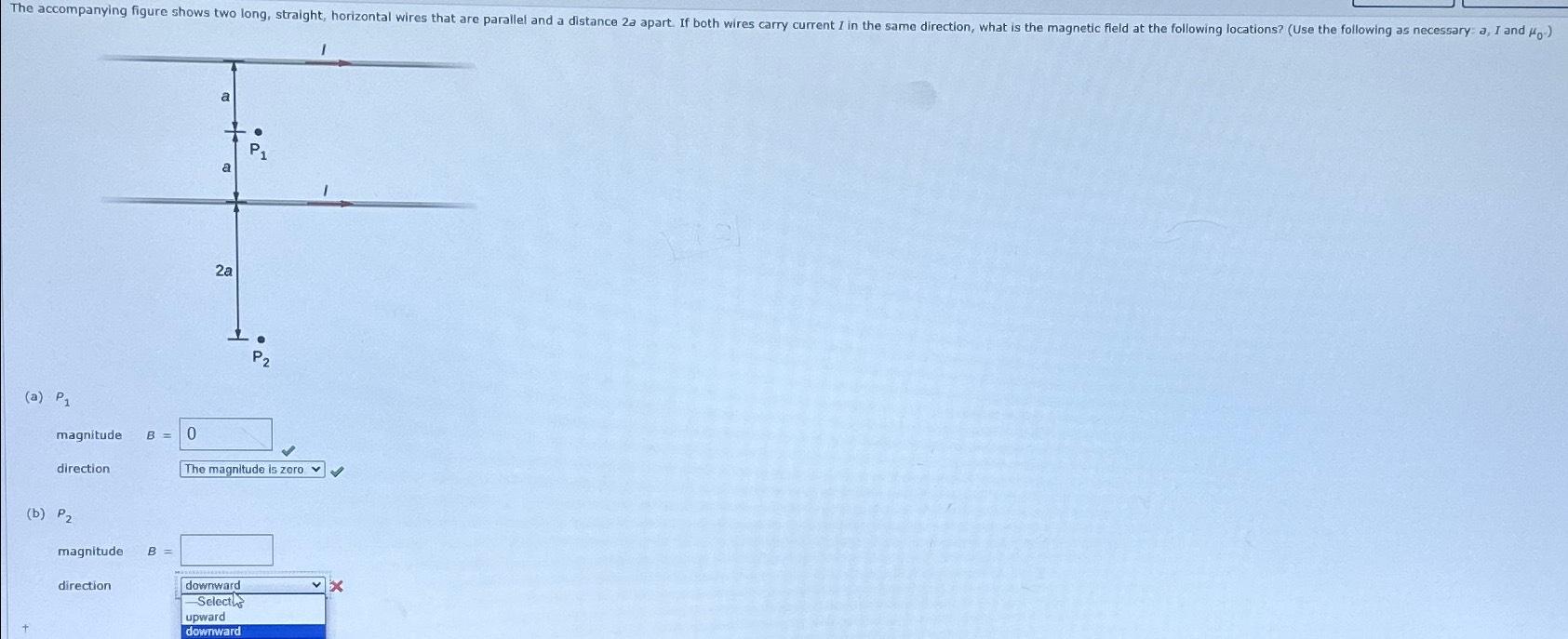 Solved (a) P1(b) P2magnitude B=direction | Chegg.com