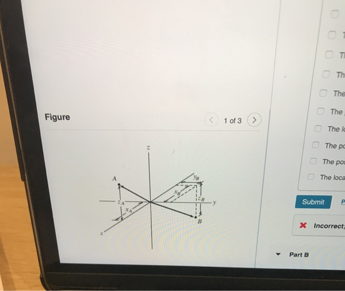Solved 1 of 3 e Part A ot As shown on the coordinate system, | Chegg.com