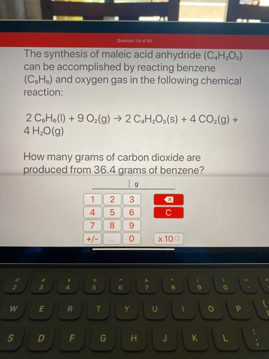 Solved Question 1.b of 50 The synthesis of maleic acid | Chegg.com