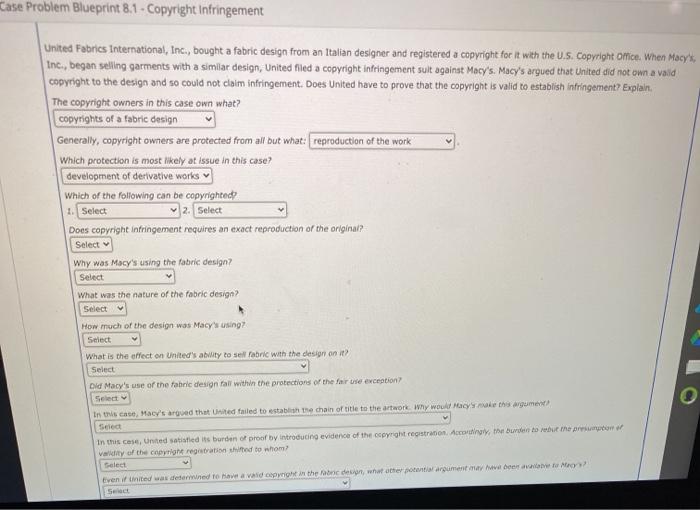 Case Problem Blueprint 8 1 Copyright Infringement Chegg