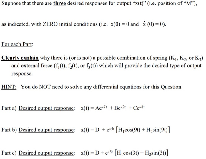 Solved The Only Possible External Forces F T Have The Chegg Com