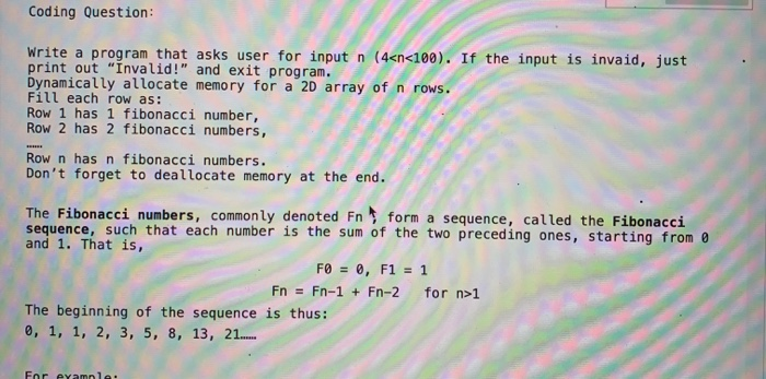 Solved Coding Question: Write a program that asks user for | Chegg.com