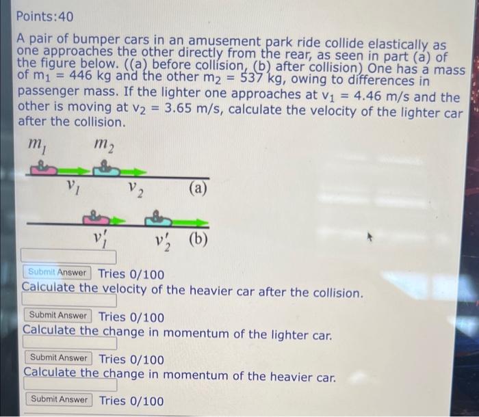 Solved A Pair Of Bumper Cars In An Amusement Park Ride | Chegg.com ...