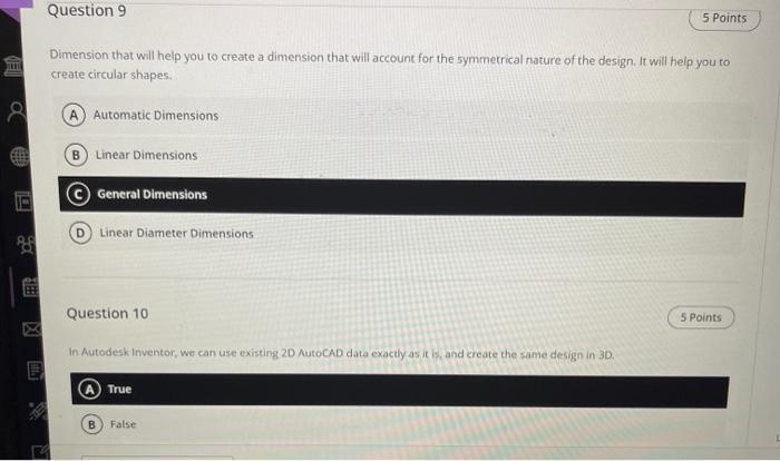 Solved Question 9 5 Points Dimension that will help you to | Chegg.com