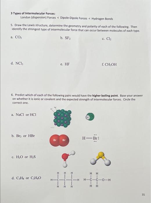 Solved WS 7-1A: Intermolecular Forces name: Procedure: Note | Chegg.com
