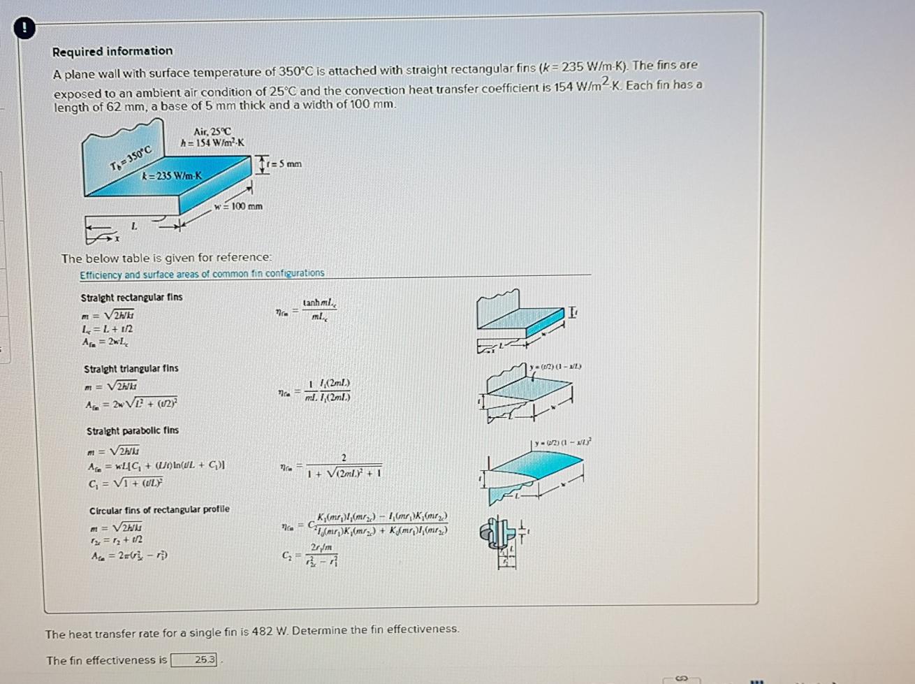 Solved ! Required information A plane wall with surface