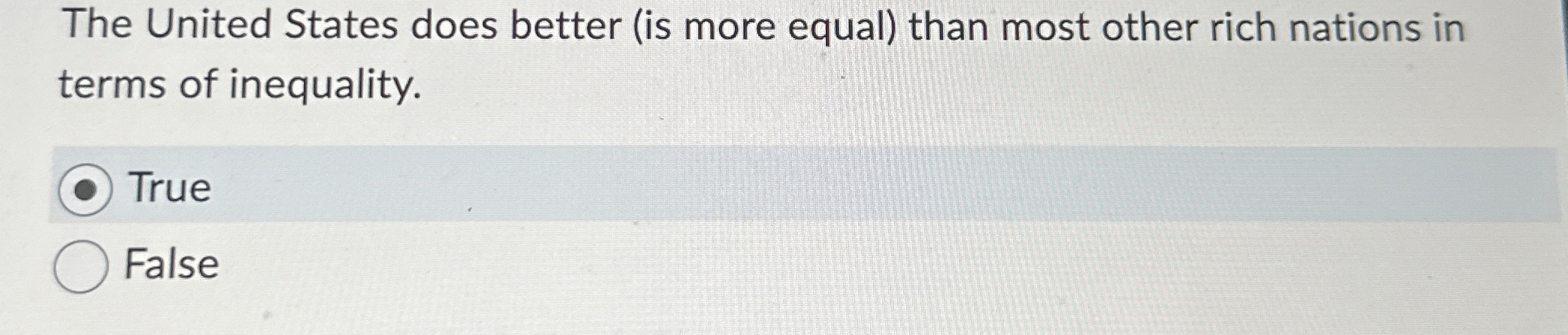 Solved The United States does better (is more equal) ﻿than | Chegg.com