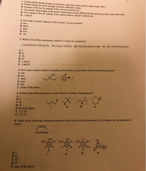 solved-1-carbon-carbon-double-bonds-do-not-freely-rotate-chegg