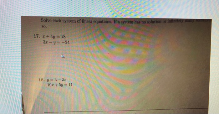 Solved Solve each system of linear equations. If a system | Chegg.com