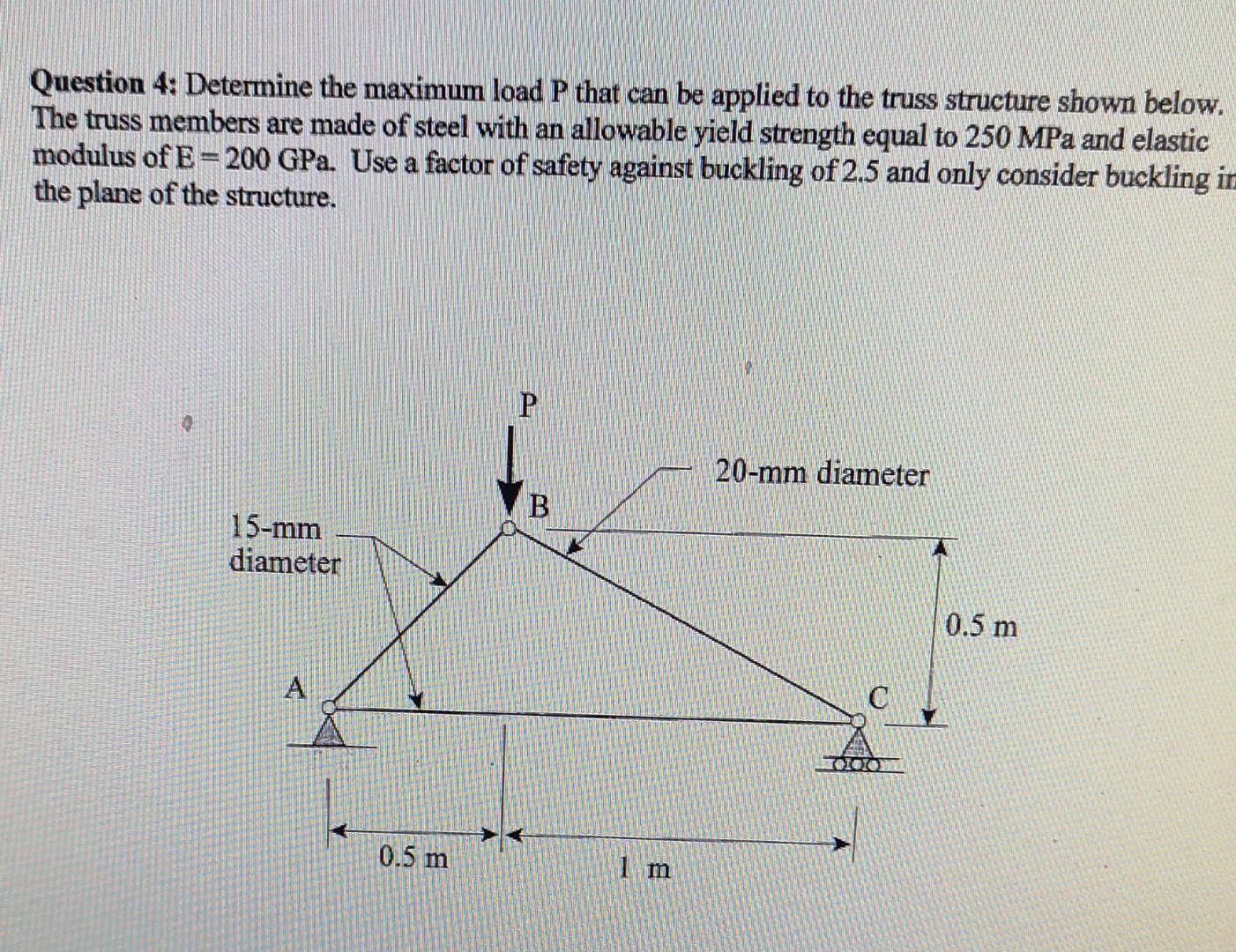 Solved Question 4: Determine The Maximum Load P That Can Be | Chegg.com