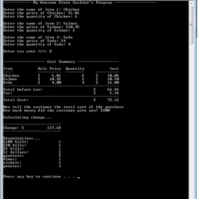 Solved 1. The program should prompt the user to enter the | Chegg.com