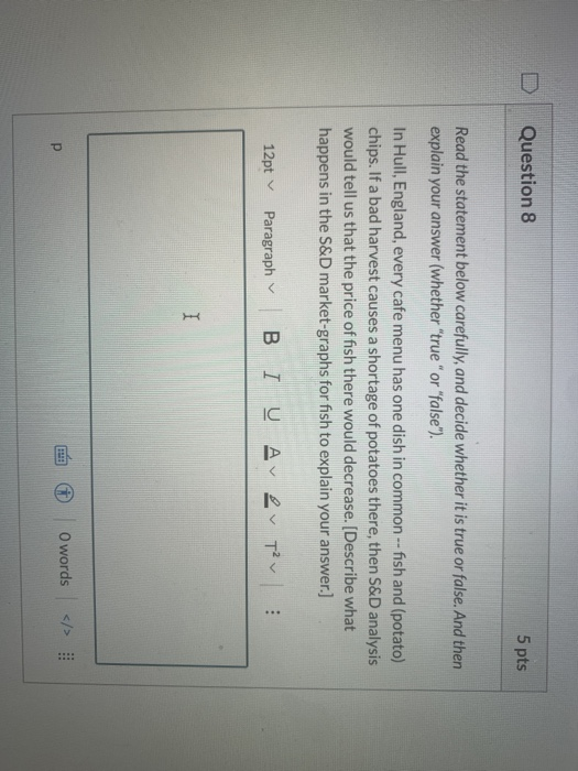 Solved Question 8 5 pts Read the statement below carefully, | Chegg.com