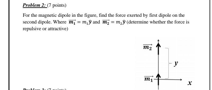 Solved Problem 2: (7 points) For the magnetic dipole in the | Chegg.com