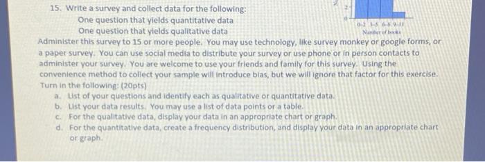 Solved 15. Write A Survey And Collect Data For The | Chegg.com